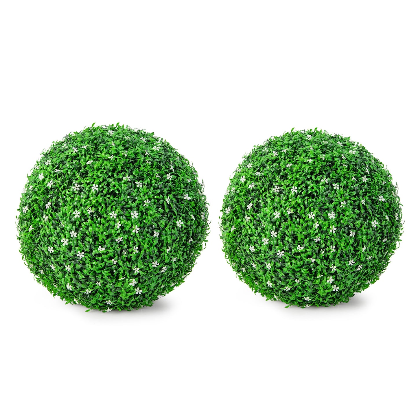 2 PCS Holly Artificial Topiary Balls 19.5 Inch Faux Boxwood Balls Kids Crystal