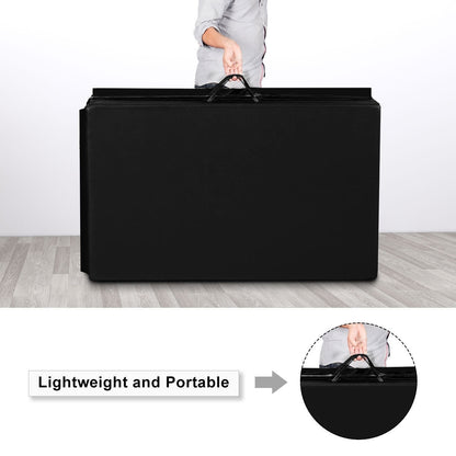 4' x 8' x 2 Inch Folding Panel Exercise Gymnastics Mat-Black