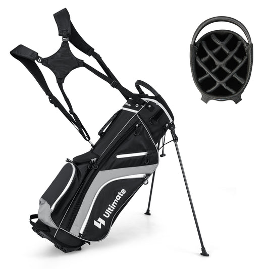Lightweight Golf Stand Bag with 14 Way Top Dividers and 6 Pockets-Gray Kids Crystal