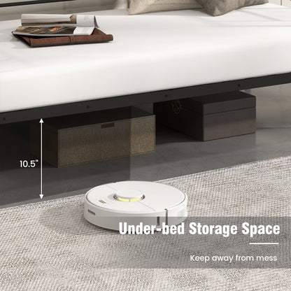 Twin Size Metal Daybed Sofa Bed Frame with Armrests and Backrest