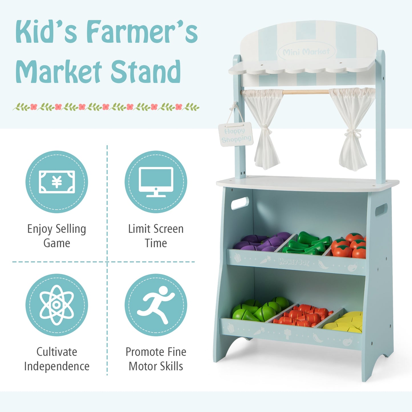Kid's Farmers Market Stand-Blue Kids Crystal