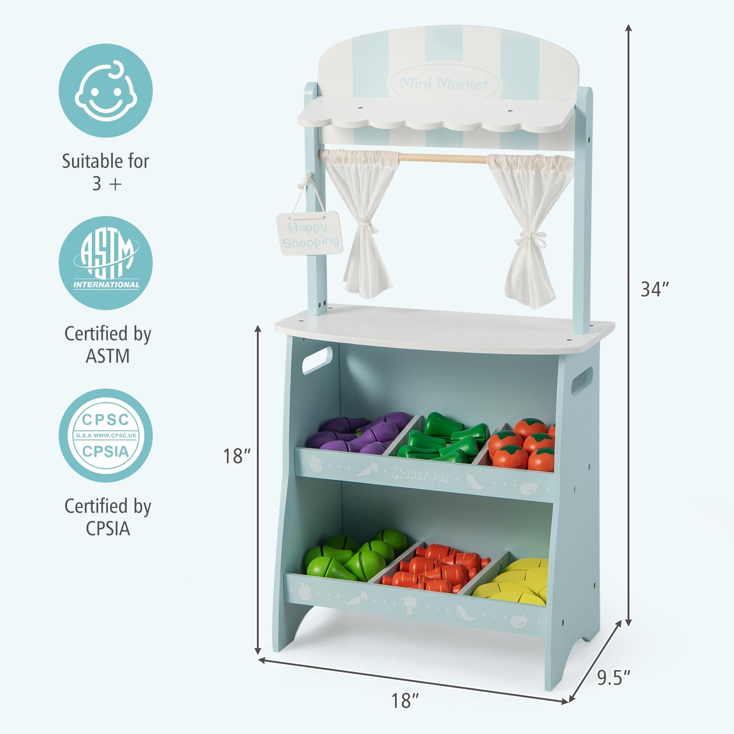 Kid's Farmers Market Stand-Blue Kids Crystal