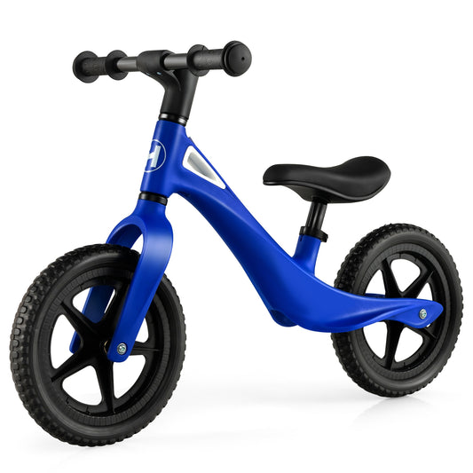 Kids Balance Bike with Rotatable Handlebar and Adjustable Seat Height-Blue Kids Crystal