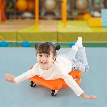 6-Pack Kids Scooter Board with Handles and Non-Marring Casters