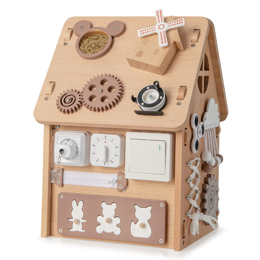 Multi-purpose Busy House with Sensory Games and Interior Storage Space Kids Crystal