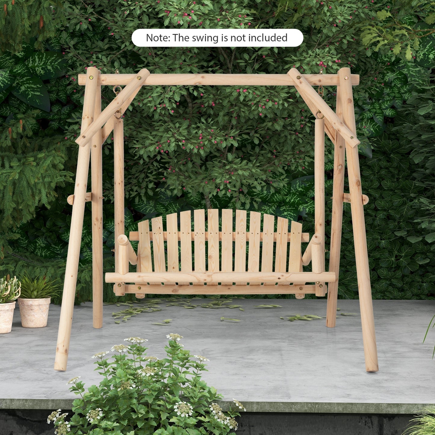 Heavy Duty Wooden Swing Frame with Reinforced Bars Kids Crystal