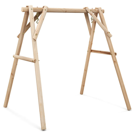 Heavy Duty Wooden Swing Frame with Reinforced Bars Kids Crystal