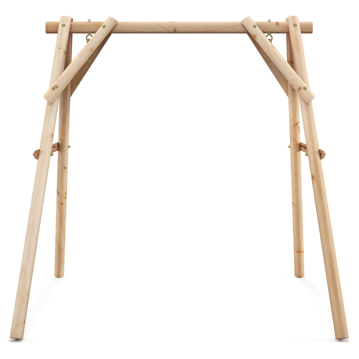 Heavy Duty Wooden Swing Frame with Reinforced Bars Kids Crystal