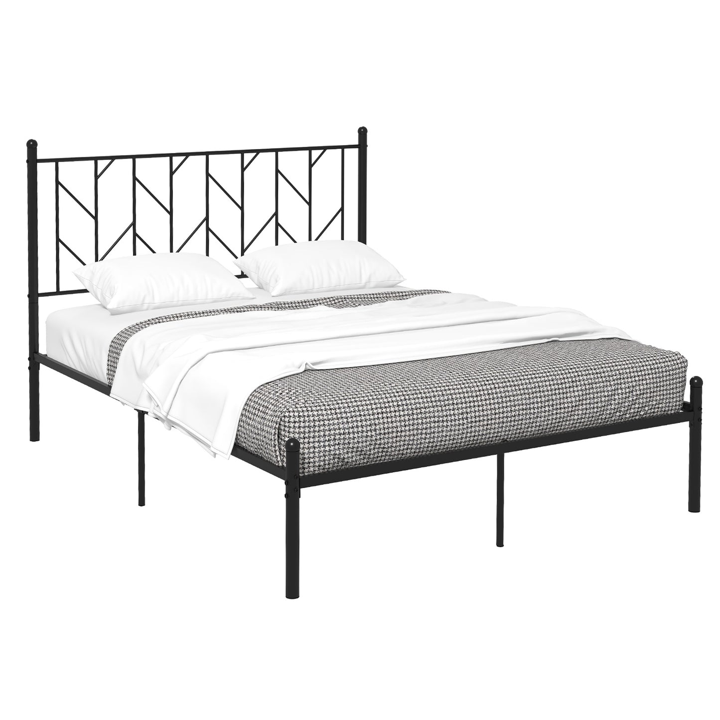 Twin/Full/Queen Size Platform Bed Frame with Sturdy Metal Slat Support-Queen Size Kids Crystal