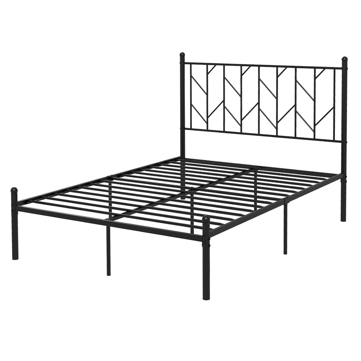 Twin/Full/Queen Size Platform Bed Frame with Sturdy Metal Slat Support-Full Size Kids Crystal