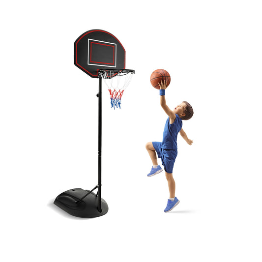 5.5 to 7.5 FT Adjustable Portable Basketball Hoop System with Anti-Rust Stand and Wheels Kids Crystal