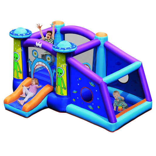 Castle Jumping Bouncer with Water Slide and 550W Blower Kids Crystal