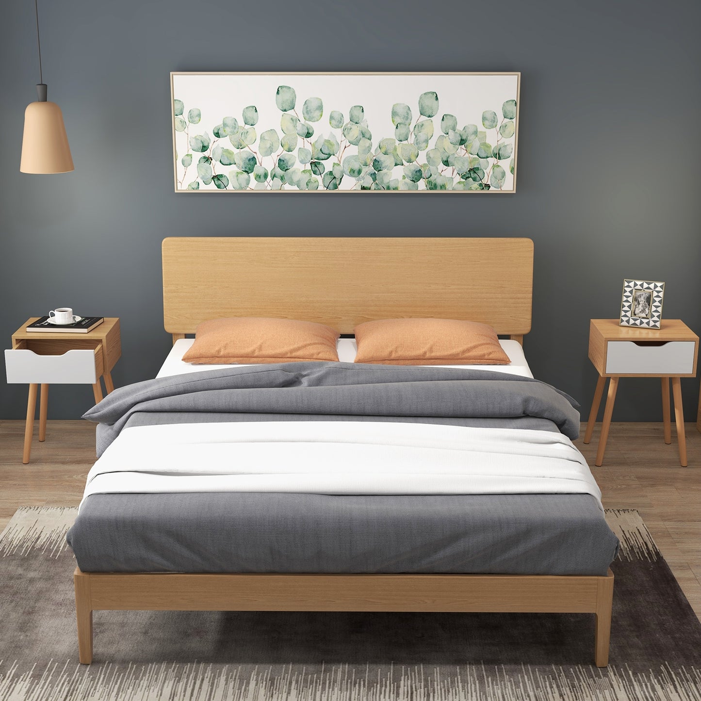 Set of 1/2 Modern Nightstand with Storage Drawer for Bedroom Living Room-2 Pieces Kids Crystal