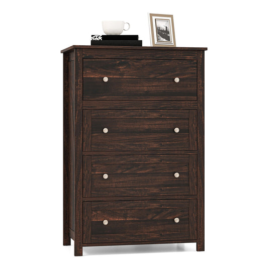 4 Drawer Dresser for Closet Hallway Living Room Nursery-Brown Kids Crystal