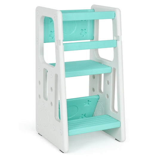 Kids Kitchen Step Stool with Double Safety Rails -Green Kids Crystal