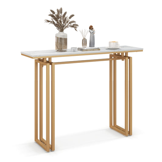 43.5 Inch Console Table with Heavy-duty Metal Frame-Golden Kids Crystal
