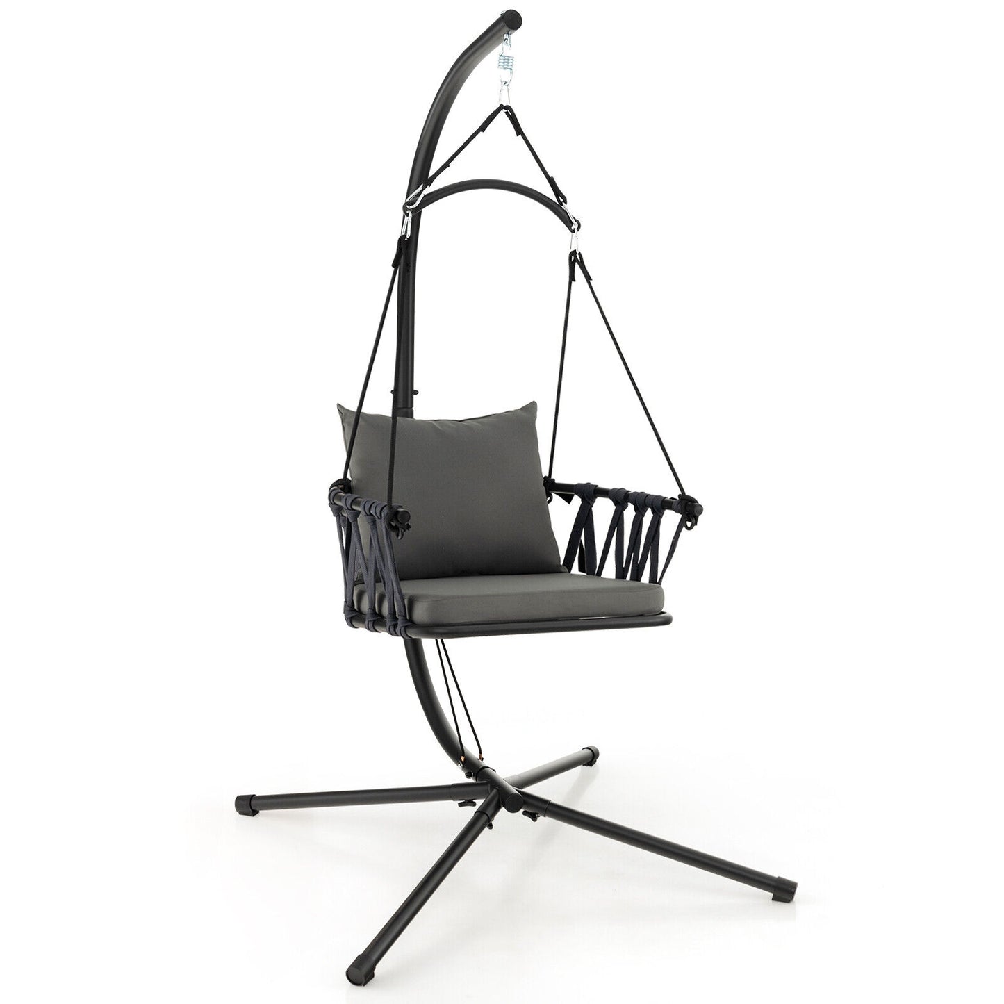 Hanging Swing Chair with Stand-Gray Kids Crystal