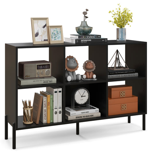 Open-Back Bookshelf with Drawer for Study-Black Kids Crystal