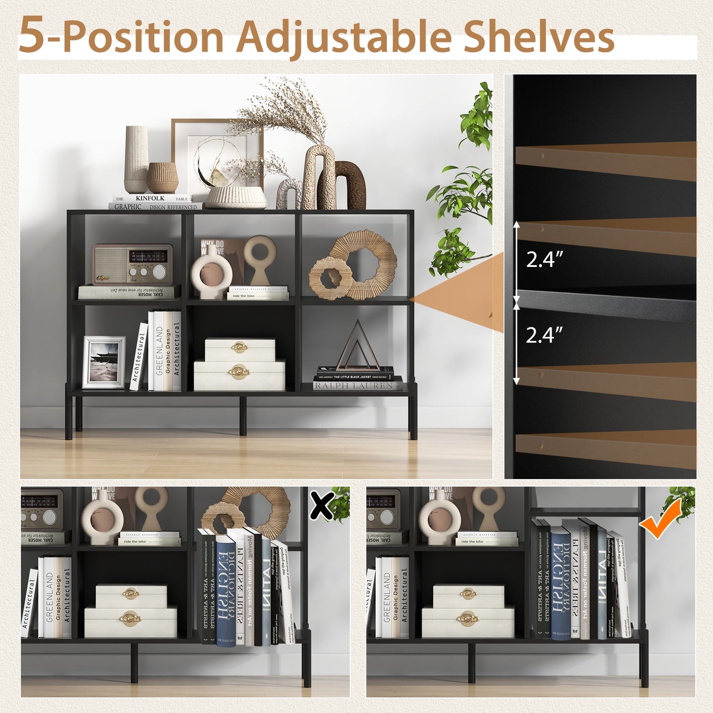 Open-Back Bookshelf with Drawer for Study-Black Kids Crystal