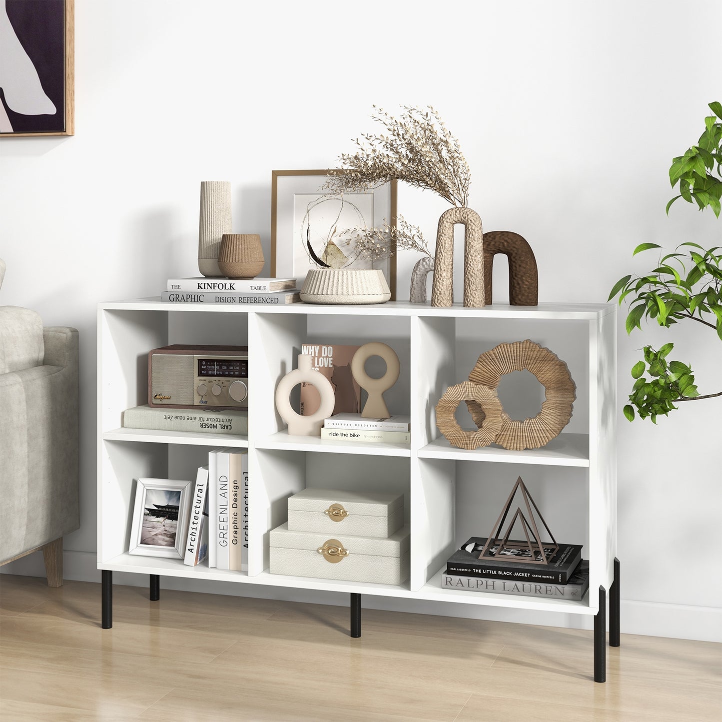 Open-Back Bookshelf with Drawer for Study-White Kids Crystal