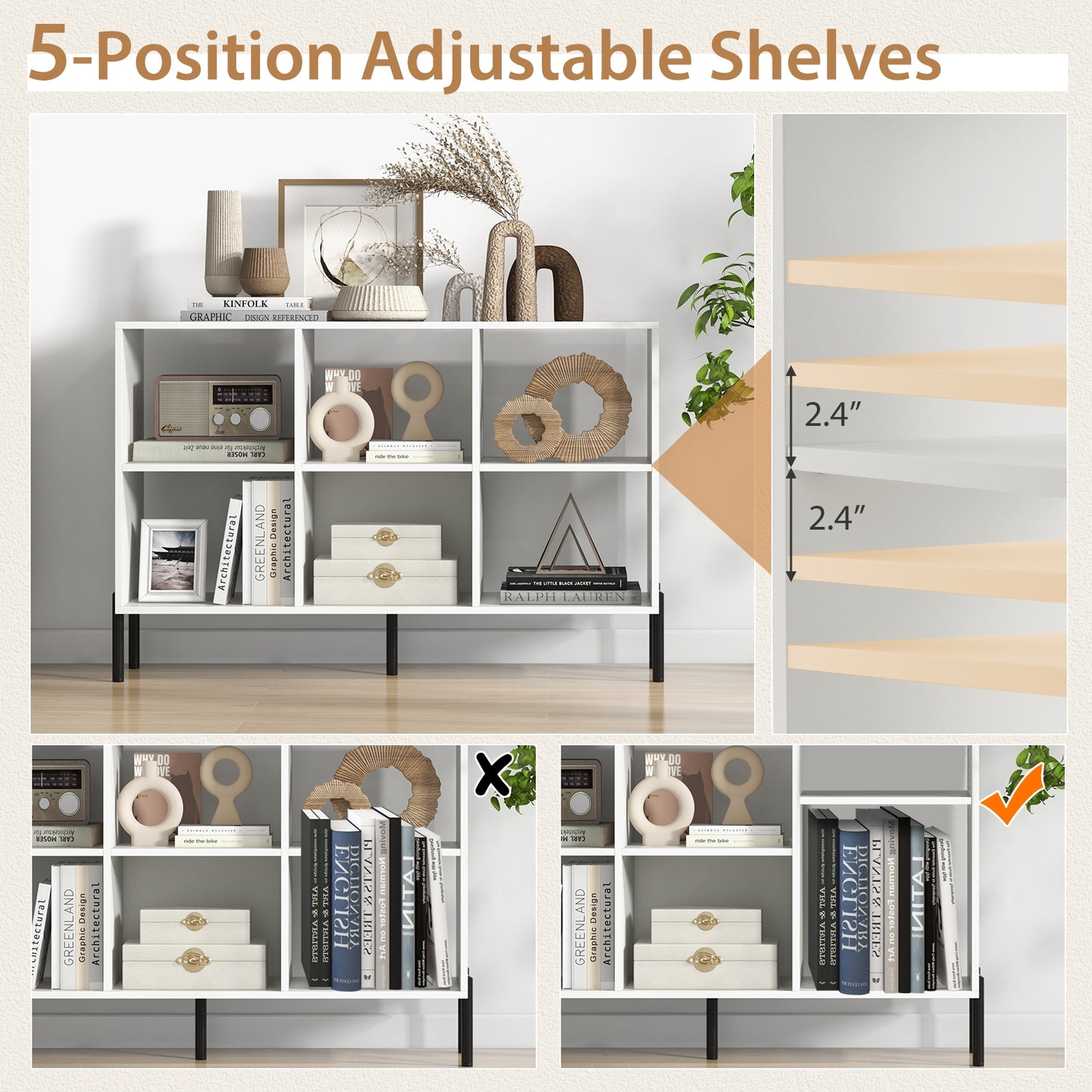 Open-Back Bookshelf with Drawer for Study-White Kids Crystal