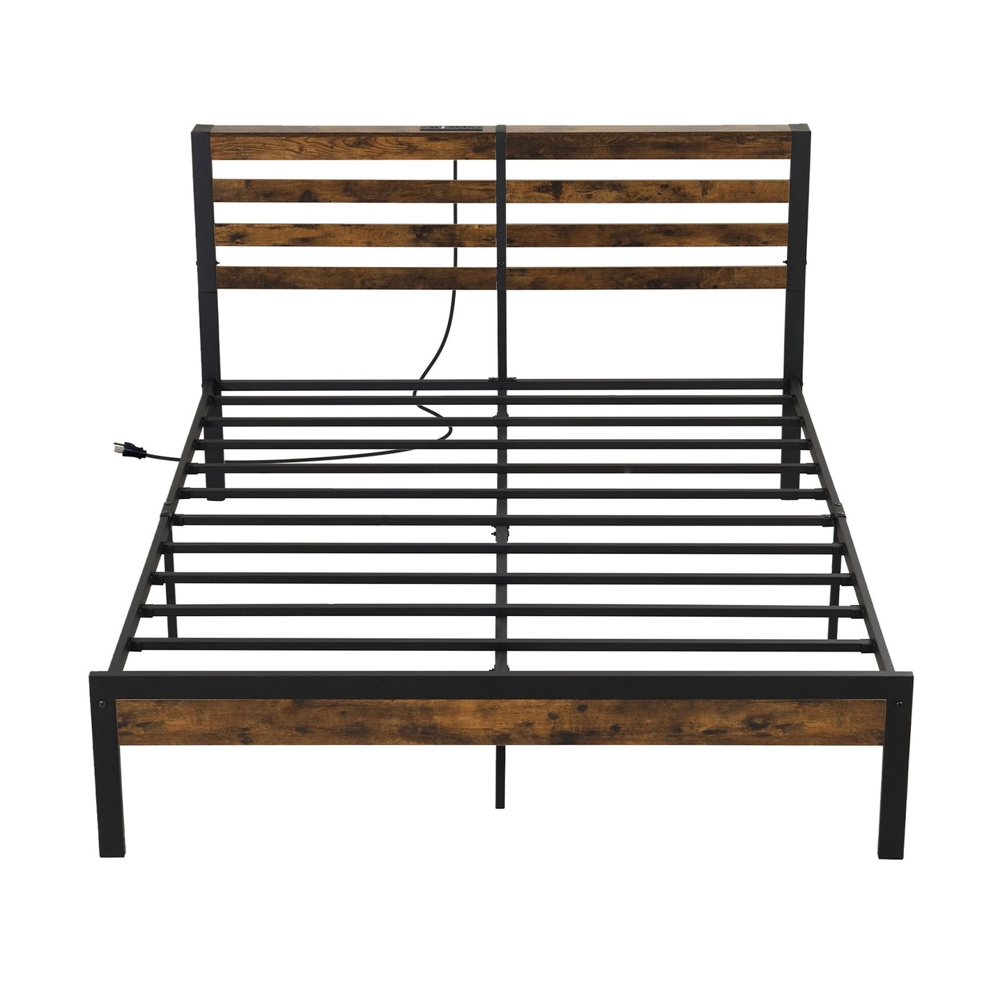 Full/Queen Size Bed Frame with Charging Station and Storage Headboard-Queen Size Kids Crystal