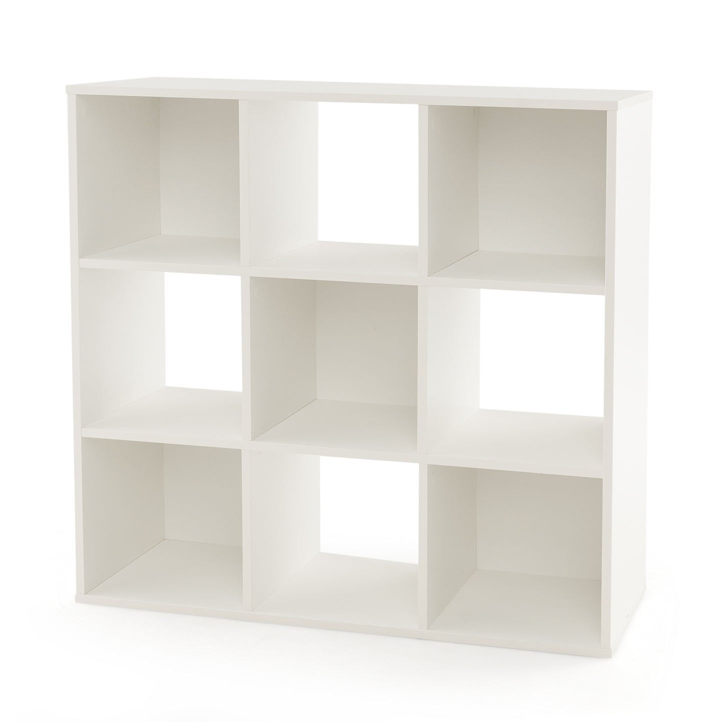 Wooden Kids Bookcase with Storage Cubbies and Anti-toppling Devices-White Kids Crystal