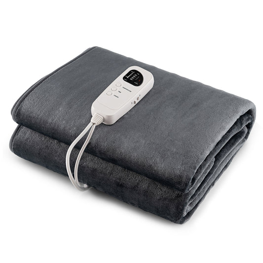 Electric Heated Mattress Pad with 5 Heating Levels and Overheat Protection-Gray Kids Crystal