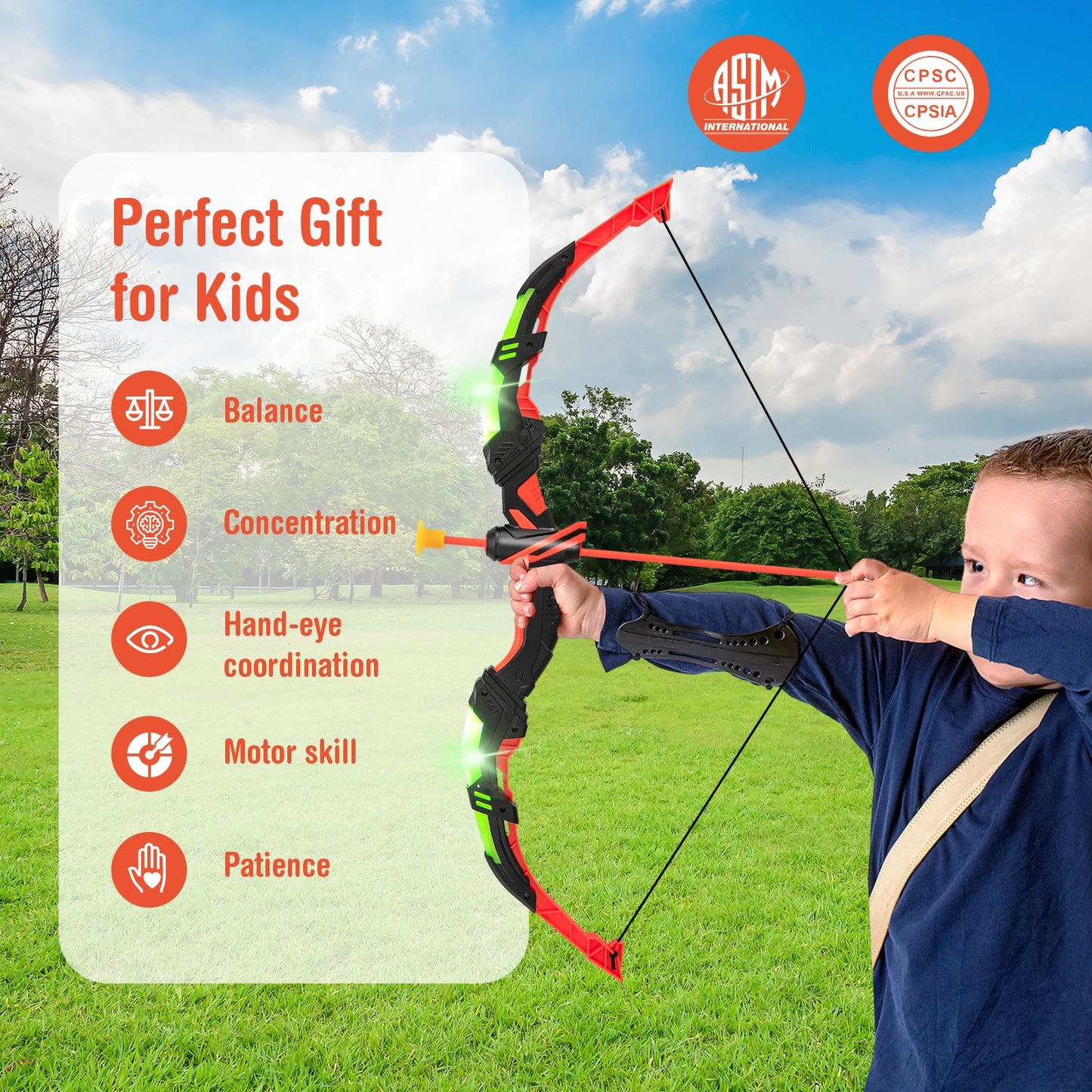 Youth Archery Bow Set with LED Light Up Bow and 20 Suction Cup Arrows for Kids Kids Crystal
