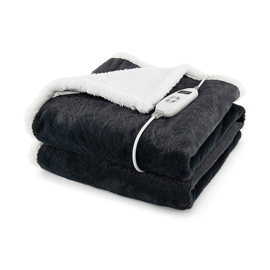 Electric Heated Blanket Throw with 10 Heat Settings-Gray Kids Crystal