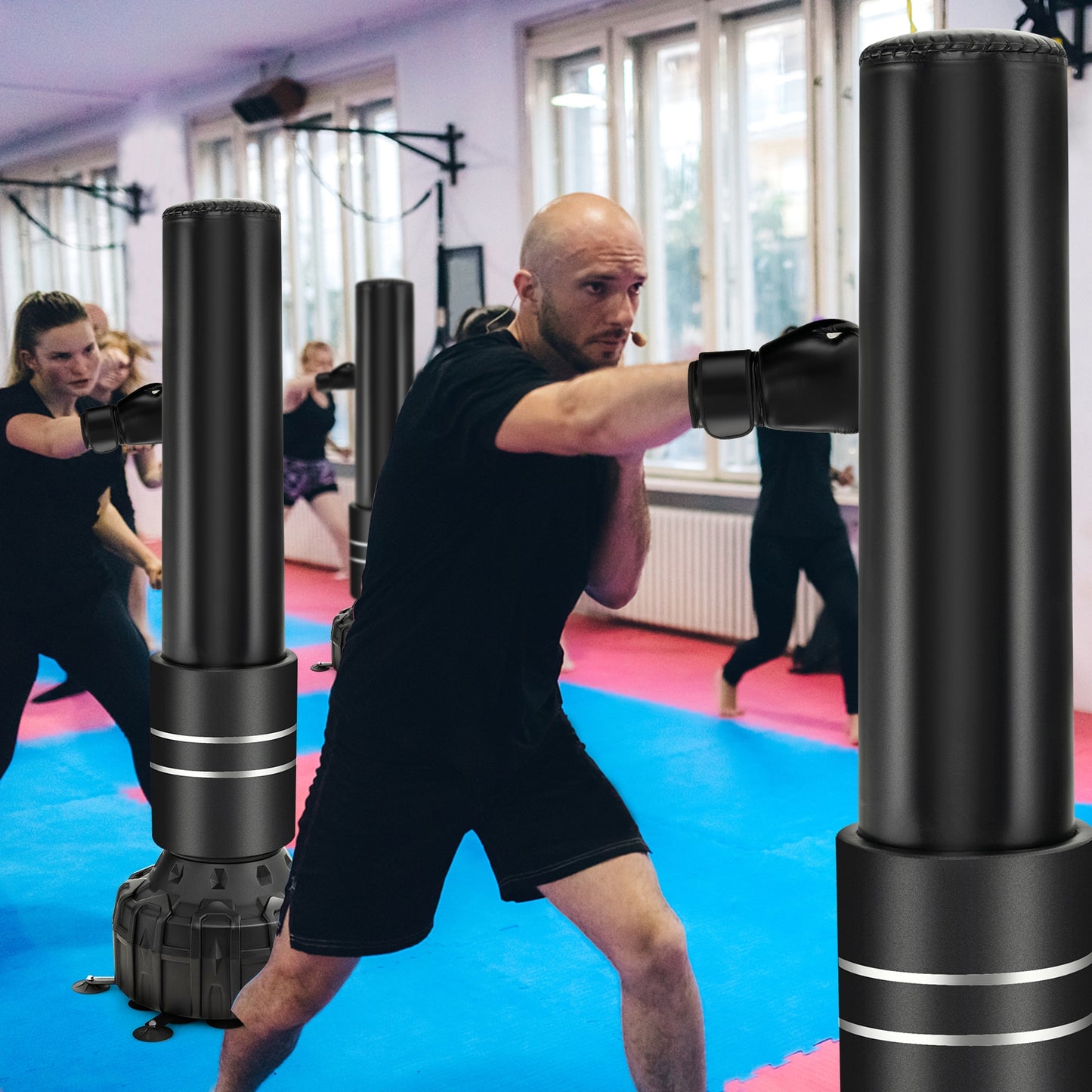 Freestanding Punching Bag 71 Inch Boxing Bag with 25 Suction Cups Gloves and Filling Base Kids Crystal