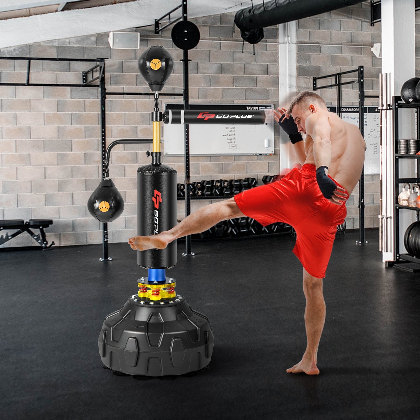 Boxing Speed Trainer Freestanding Fillable 360° Spinning Bar Adjustable Height Kids Crystal