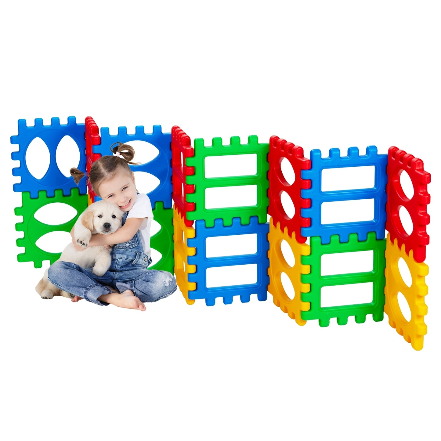 32 Pieces Big Waffle Block Set Kids Educational Stacking Building Toy Kids Crystal