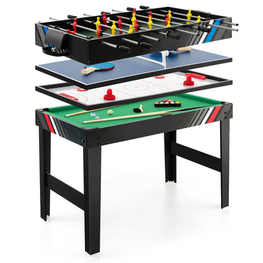 4-in-1 Multi Game Table with Pool Billiards Kids Crystal
