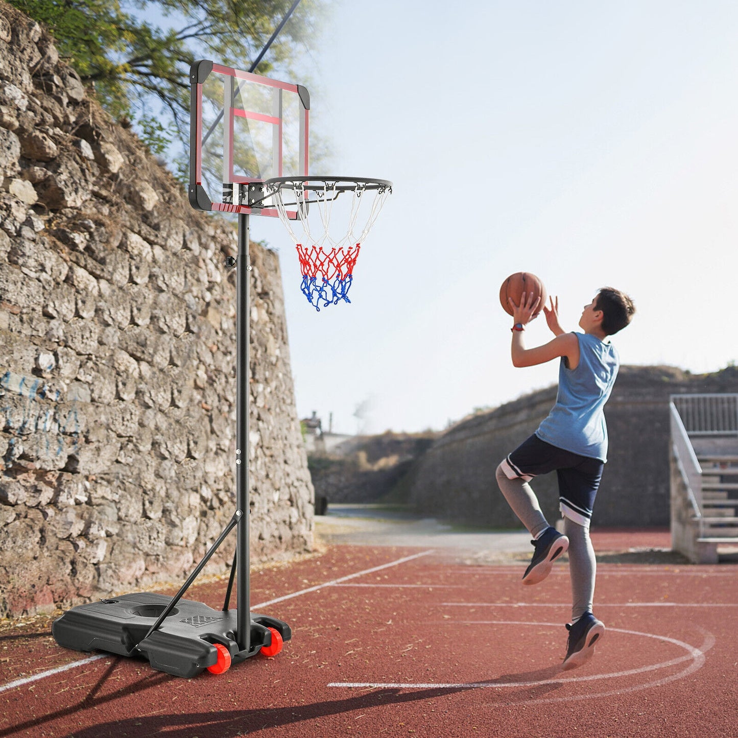 Basketball Hoop Stand 5 Feet-6.8 Feet Height Adjustable Kids Crystal