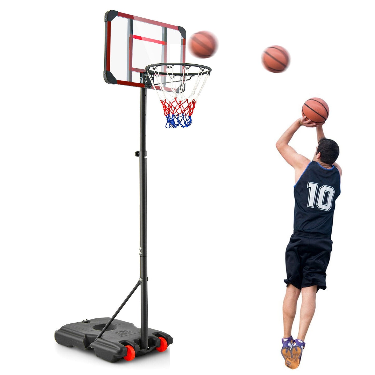 Basketball Hoop Stand 5 Feet-6.8 Feet Height Adjustable Kids Crystal