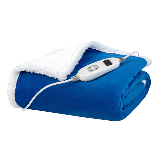 Heated Electric Blanket Throw with 10 Heat Levels-Blue Kids Crystal