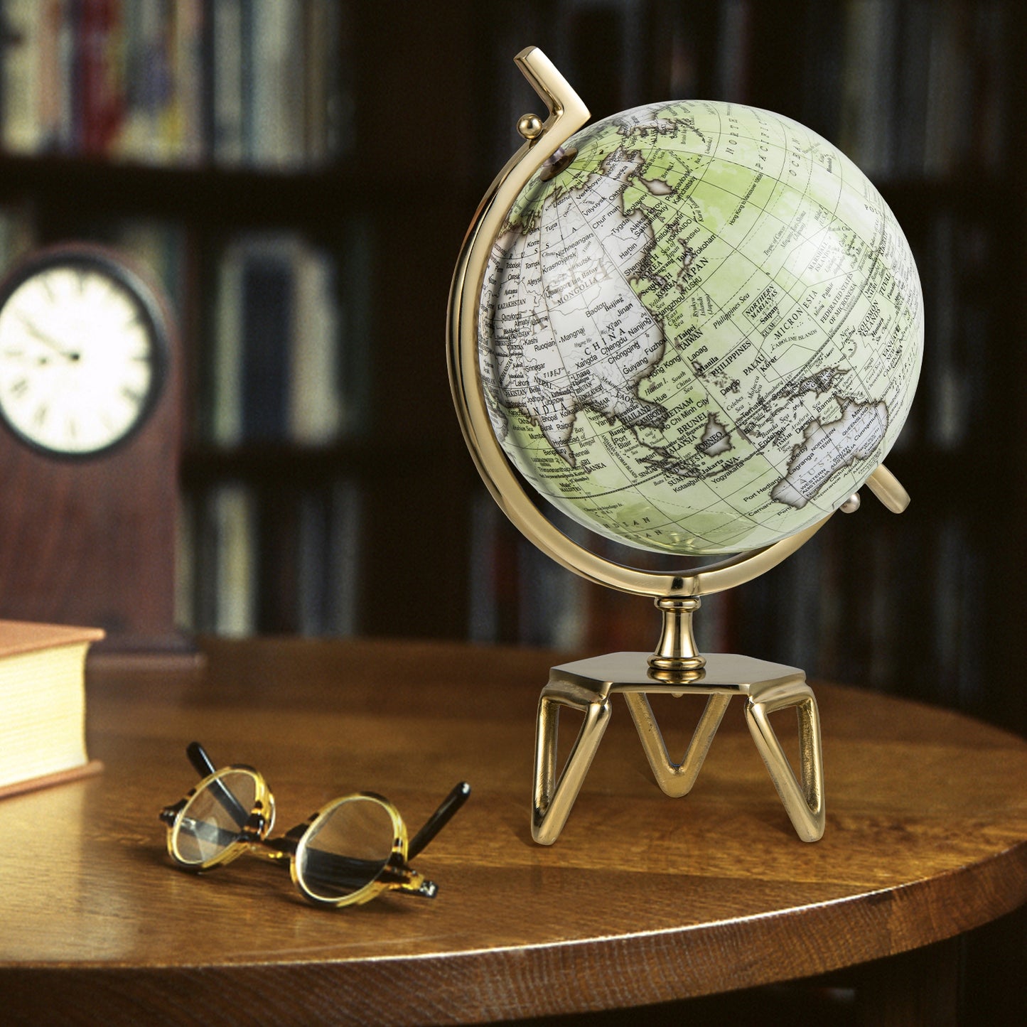 Educational Geographic 5/8/10 Inch World Globe with Triangle Metal Stand-10 inches Kids Crystal