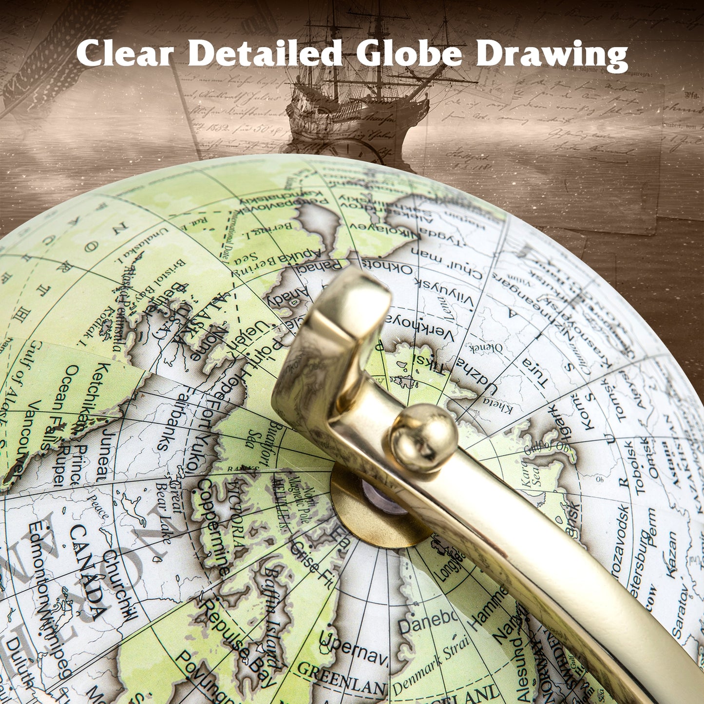 Educational Geographic 5/8/10 Inch World Globe with Triangle Metal Stand-10 inches Kids Crystal