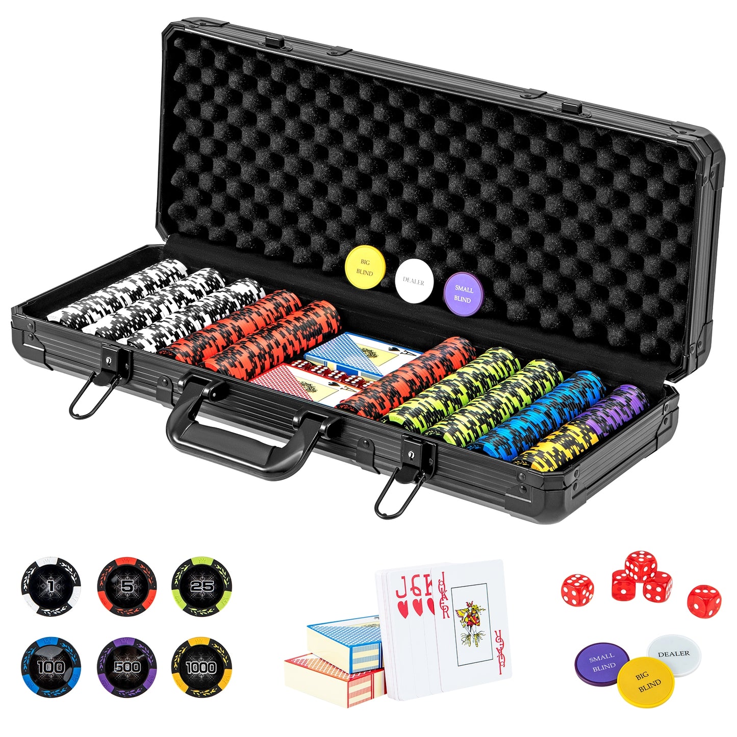 14 Gram Texas Holdem Poker Chip Set Kids Crystal
