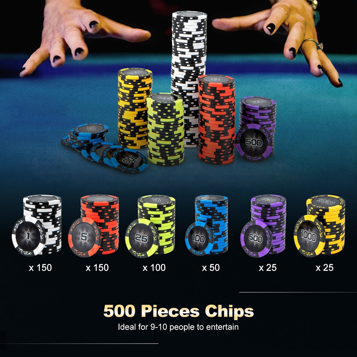 14 Gram Texas Holdem Poker Chip Set Kids Crystal