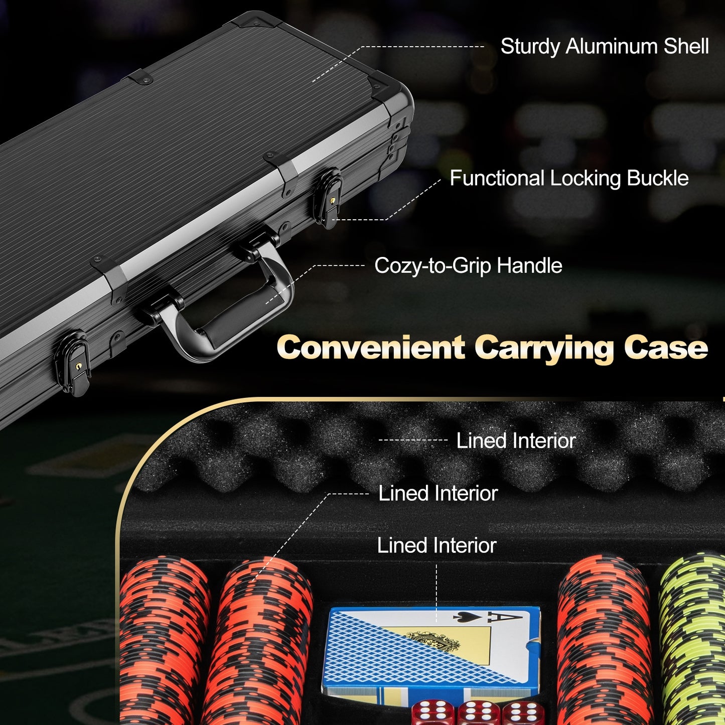 14 Gram Texas Holdem Poker Chip Set Kids Crystal