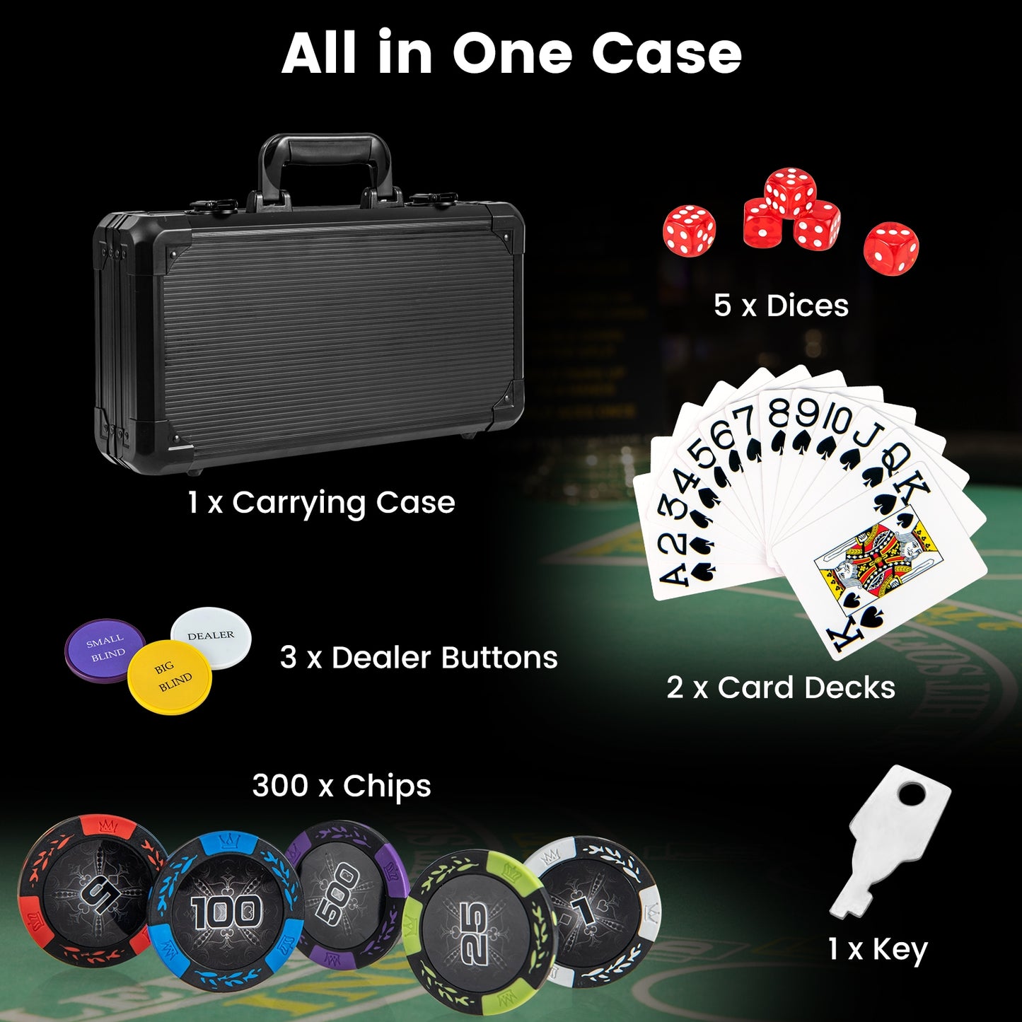14 Gram Texas Holdem Poker Chip Set 300 Pieces Claytec Chips Kids Crystal
