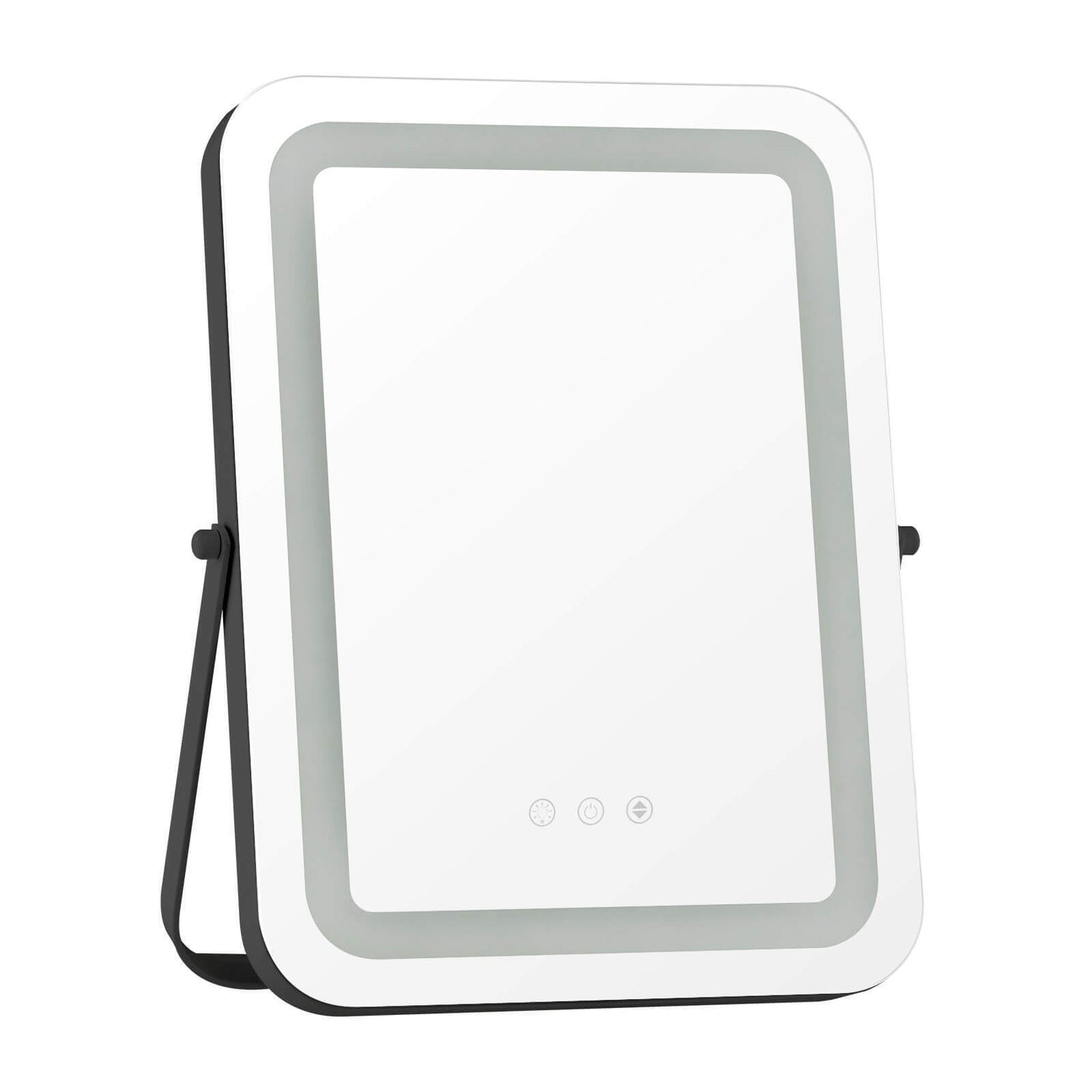16 x 12 Inch Rectangular Vanity Makeup Mirror with 3 Color Dimmable Lighting-Black Kids Crystal