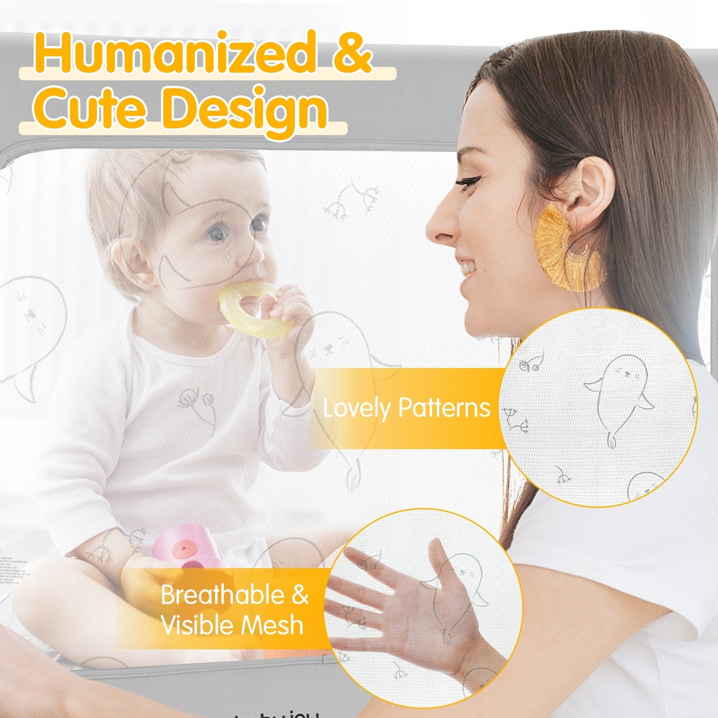 Bed Rail Guard for Toddlers Kid with Adjustable Height and Safety Lock-79 inch Kids Crystal