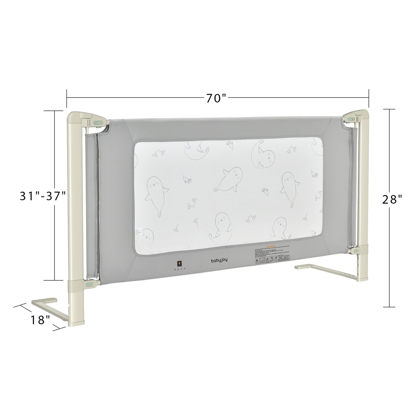 Bed Rail Guard for Toddlers Kid with Adjustable Height and Safety Lock-70 inch Kids Crystal