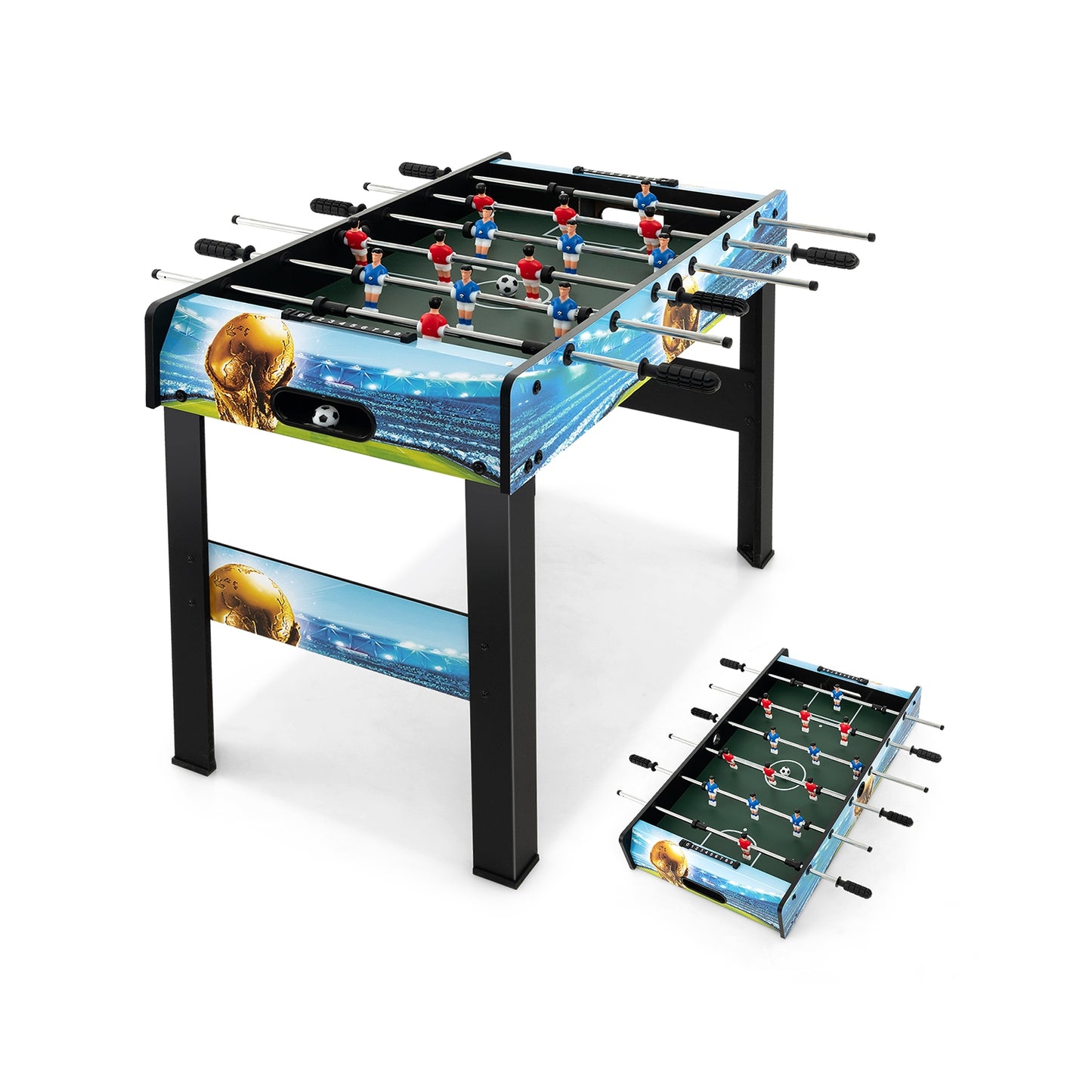 37 Inch Mini Foosball Table with Score Keeper and Removable Legs Kids Crystal