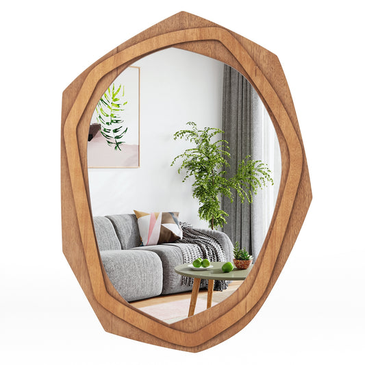 Large Water Proof Irregular Framed Decoration Wall Mirror with Expansion Screws-Natural Kids Crystal