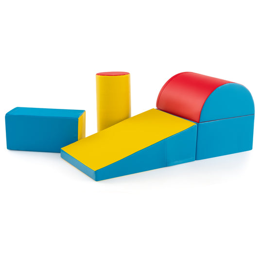 5-Piece Kids Climb and Crawl Activity Playset-Red Kids Crystal