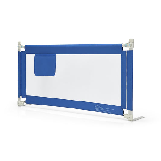 57 Inch Toddlers Vertical Lifting Baby Bed Rail Guard with Lock-Blue Kids Crystal
